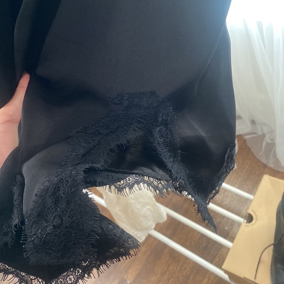 Out From Under Satin Black Lace Slip S - Picture 5 of 5